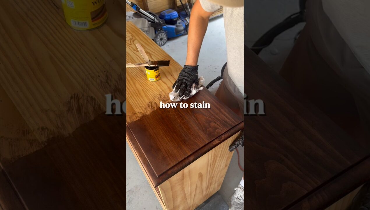 Learn the BEST way to stain furniture 🛠️🧰🪑 #furnitureflip #diy #howto
