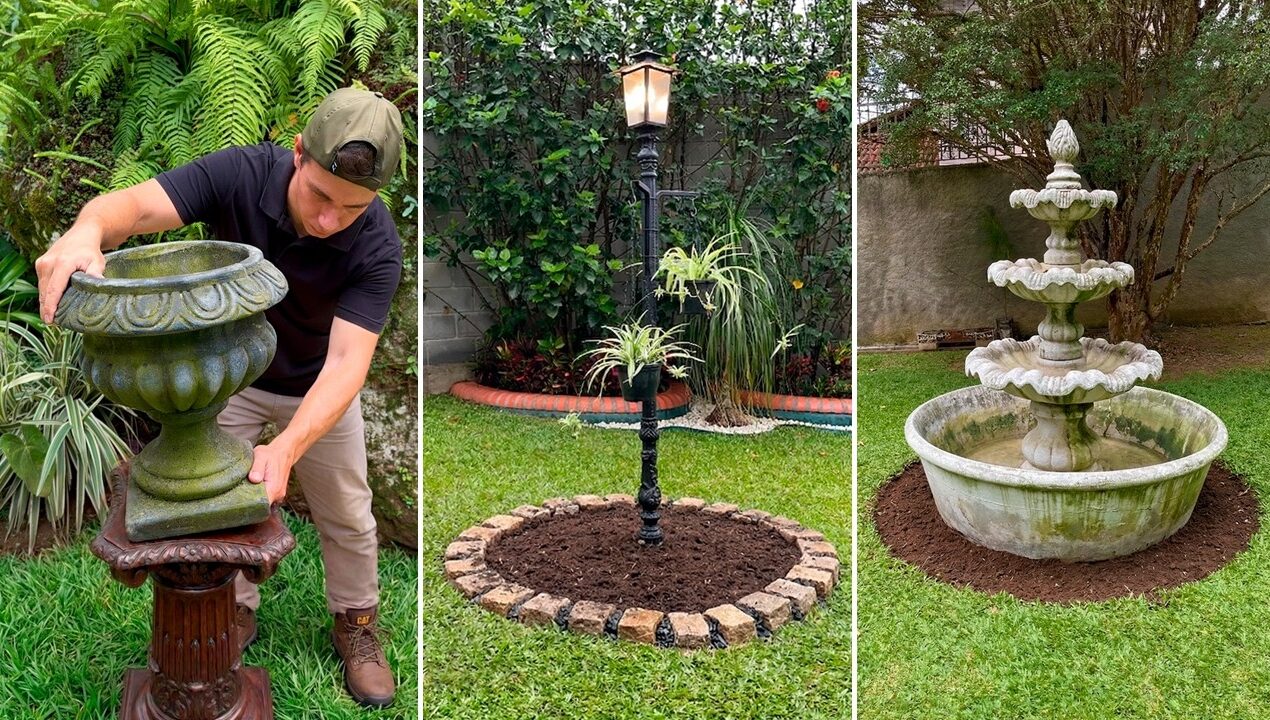 Classic Garden Ideas: Urn Planter, Lamp Post & Italian Fountain!🌿