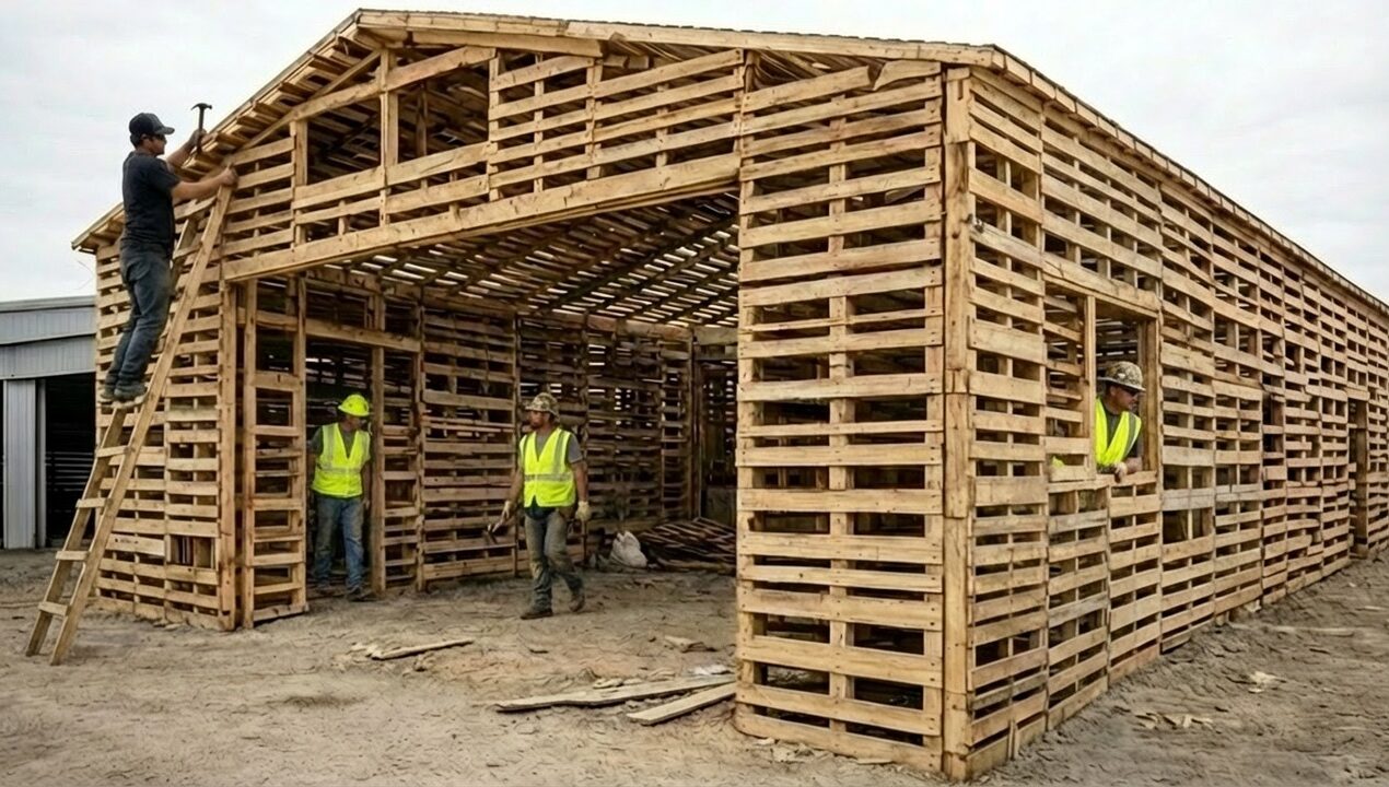 Incredible Construction Of A Shed Just With Wood Pallets – @normalguydoesitall