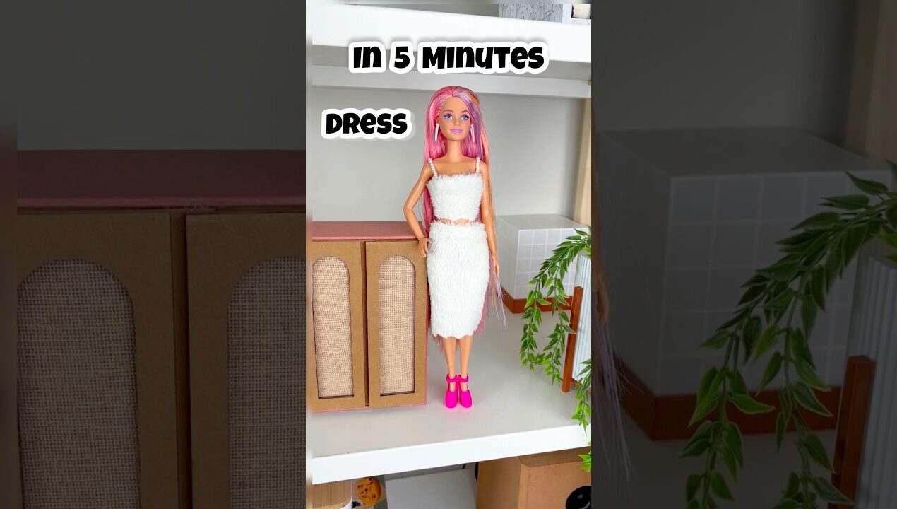 5 Minute me Dress Kaise Banai ? #diy #doll #dress #craft