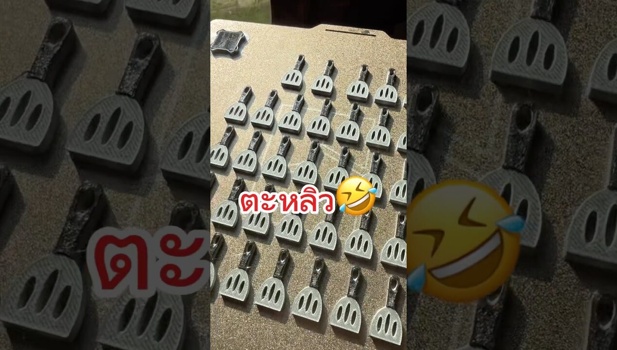 DIY pancake pan clicker keychain ทำพวงกุญแจคลิกได้ กระทะแพนเค้กมีตะหลิวด้วย #fidgettoy #clicker