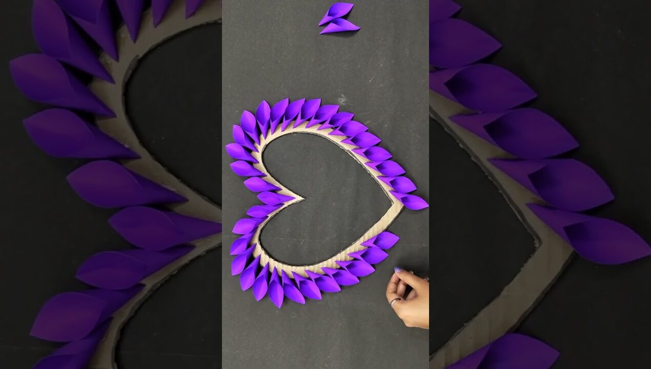 Heart Home Decoration Idea – Paper Craft #paperwallcraft #craft #wallhanging #craftyhome #shorts