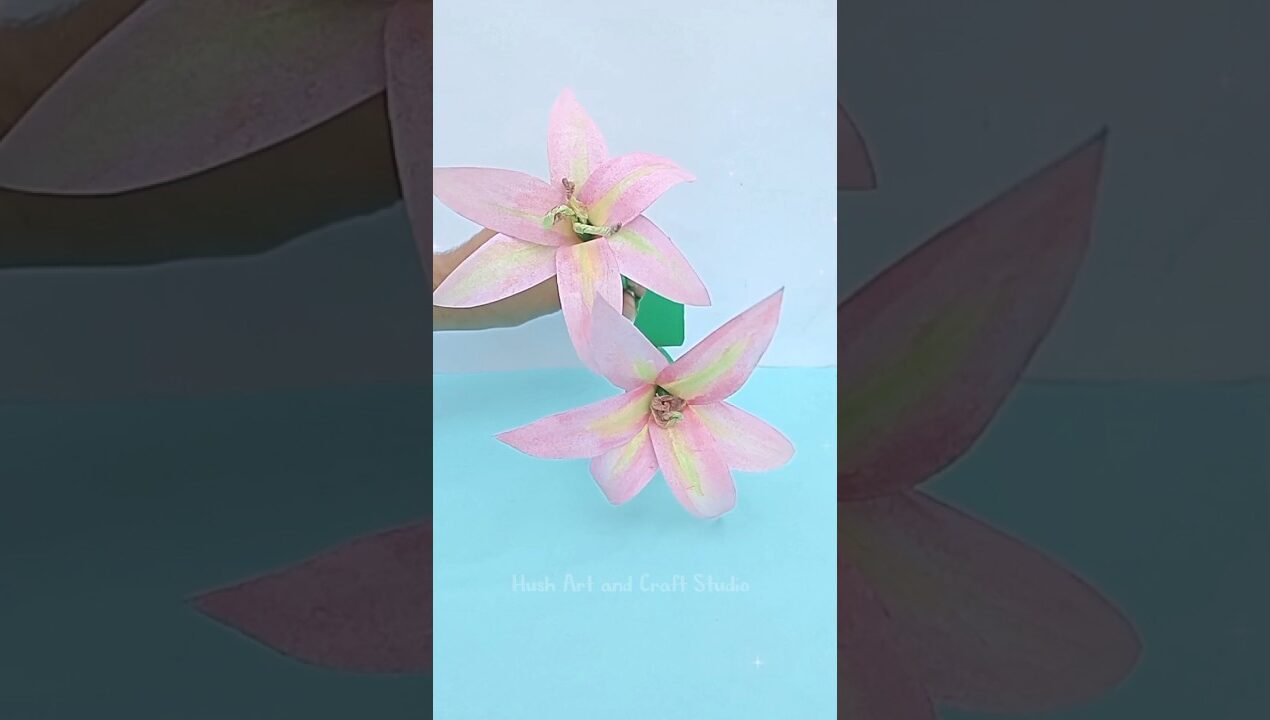 DIY Lily Flower 🌺 | Easy Paper Flower Idea #shorts #diy #trending #paperlily #papercrafttutorial