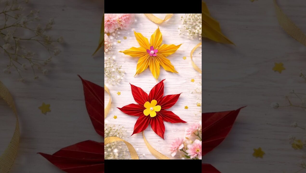 Amazing Paper Flower Craft 😍 # Easy Origami Flower Tutorial#paperflower #ytshorts
