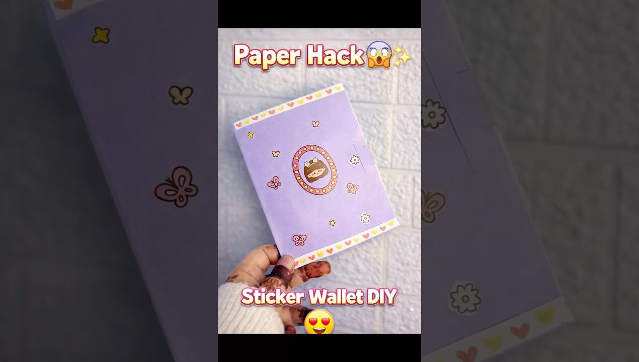 DIY Cute Sticker Wallet 😍✨ | Easy Paper Hack in 60 Seconds! #shorts #papercraft