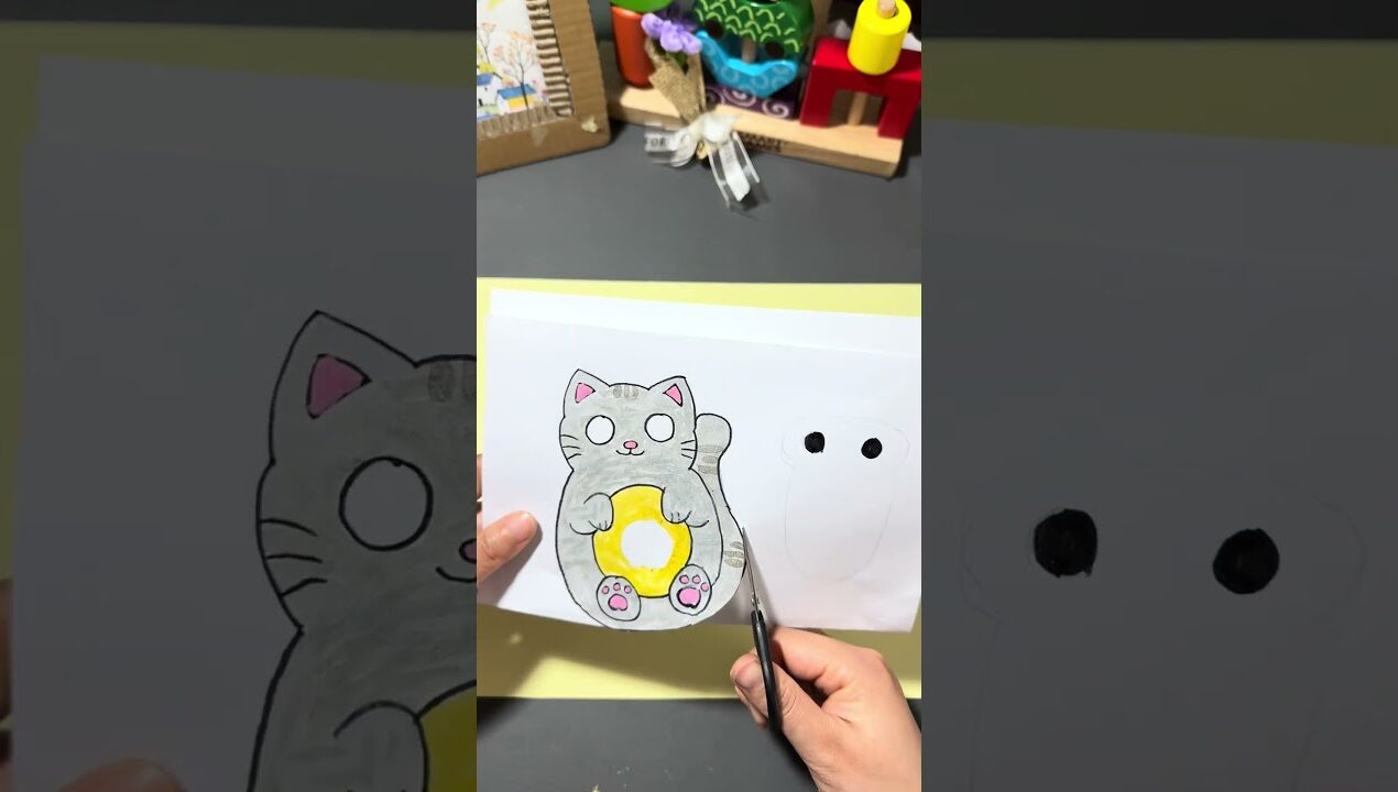 “DIY Moving Eyes Cat 🐱 | Fun Paper Craft!”