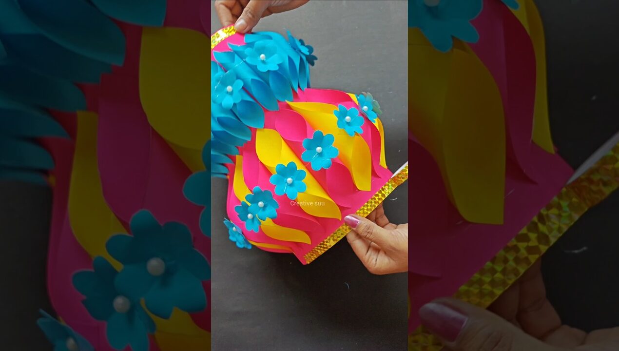 DIY beautiful paper lantern 🏮 #diy #lantern #craft #homedecor #shorts