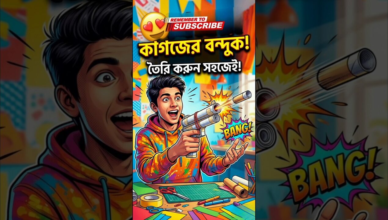 10 সেকেন্ডে বানাও Powerful Paper Gun 🤯😲  #shorts #diyproject #crafttutorial #homemade #paperart