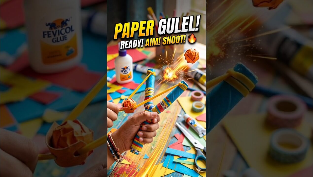 DIY Paper Gulel 🤯😲 #diypapergulel #papergulel #paperslingshot #diycraft#papercraft #diyproject