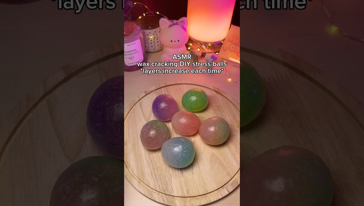 wax cracking DIY orbeez stress balls ASMR🫧 #asmr #squishy #stressball #diy #asmrforsleep