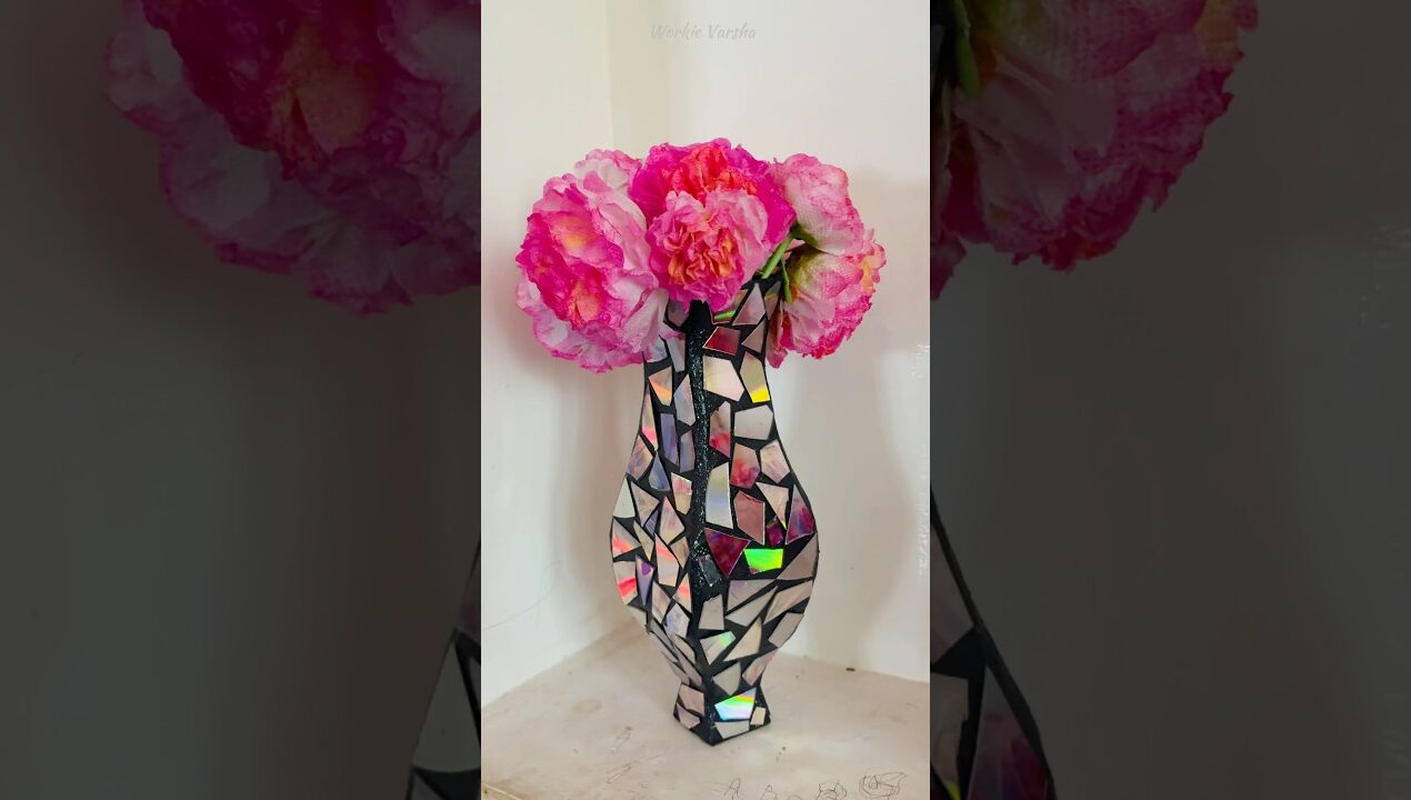 Flower vase Decor Making DIY Craft With Waste Cardboard ✨