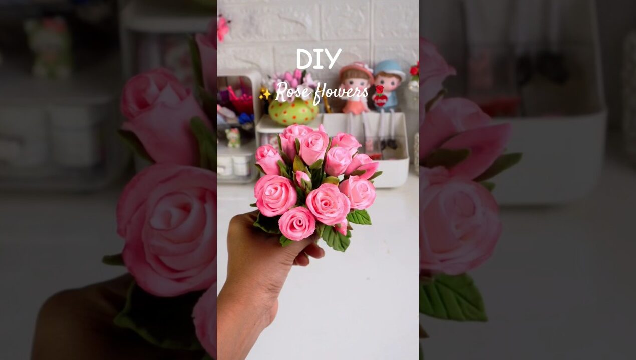 DIY rose flowers 🌹 #rose #flowers #artificialflowers #handmade #viral #ytshorts #trending #homedecor