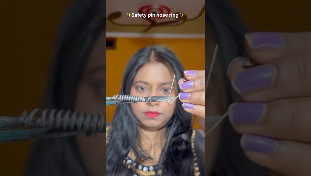Safety Pin Nose Ring ✨#diy #nosering #shorts #ytshorts #trendingshorts #viralvideo #viral #hack