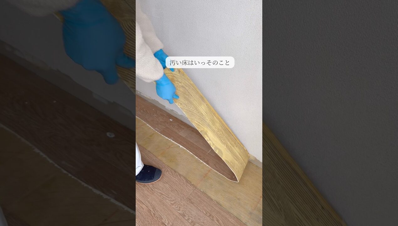 床剥がし #diy #築古マンション #築古 #セルフリフォーム #部屋づくり #家づくり #リフォーム #セルフリノベ #ジャパンディ #クッションフロア #模様替え #インテリア #室内装修