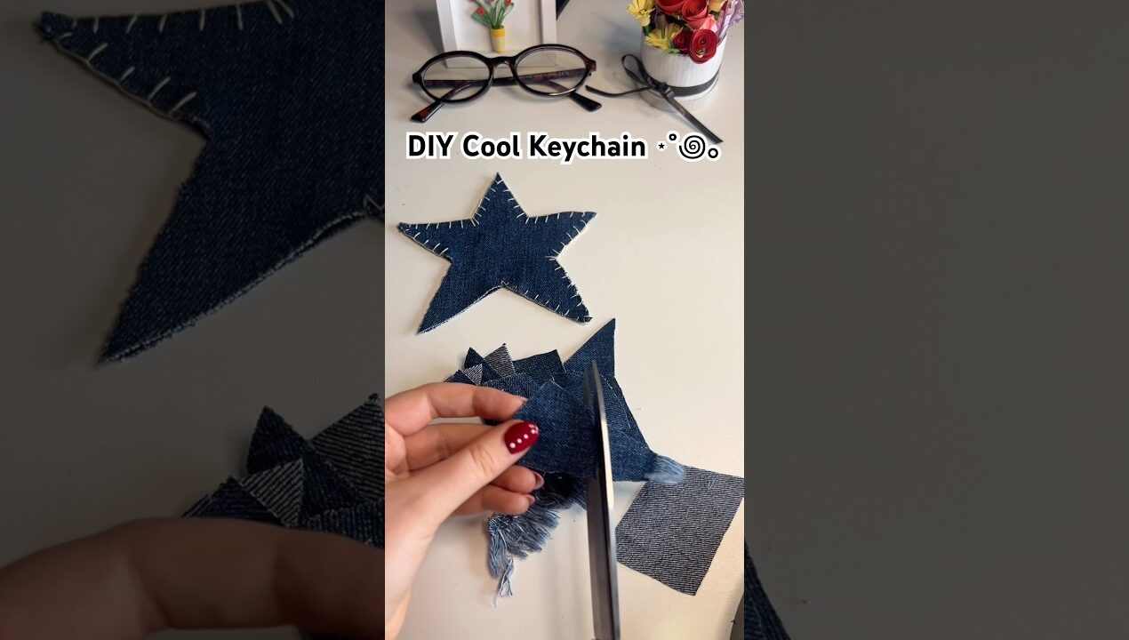 DIY Unique Jeans Keychain ⭐️✨ Cute Idea #handmade #diyideas #diy