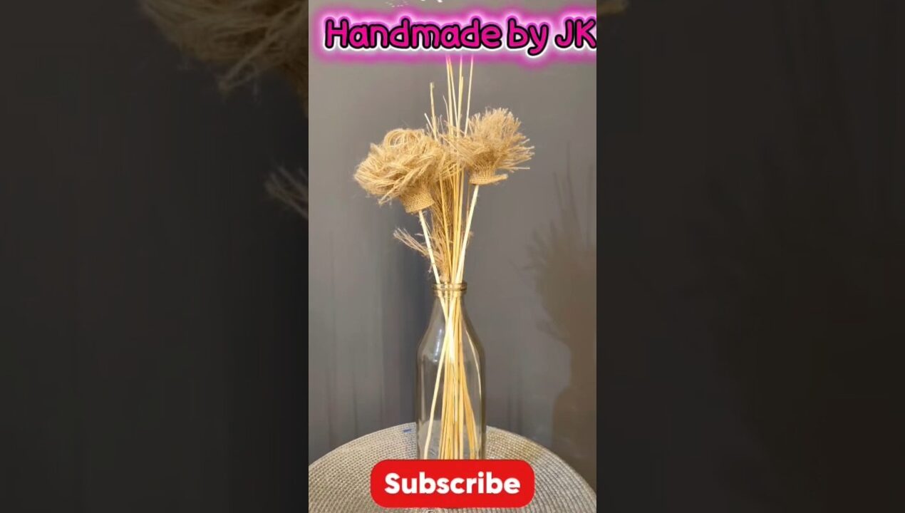 DIY 🩷 Beautiful jute flowers ❤️ #diy #craft #handmade #viral