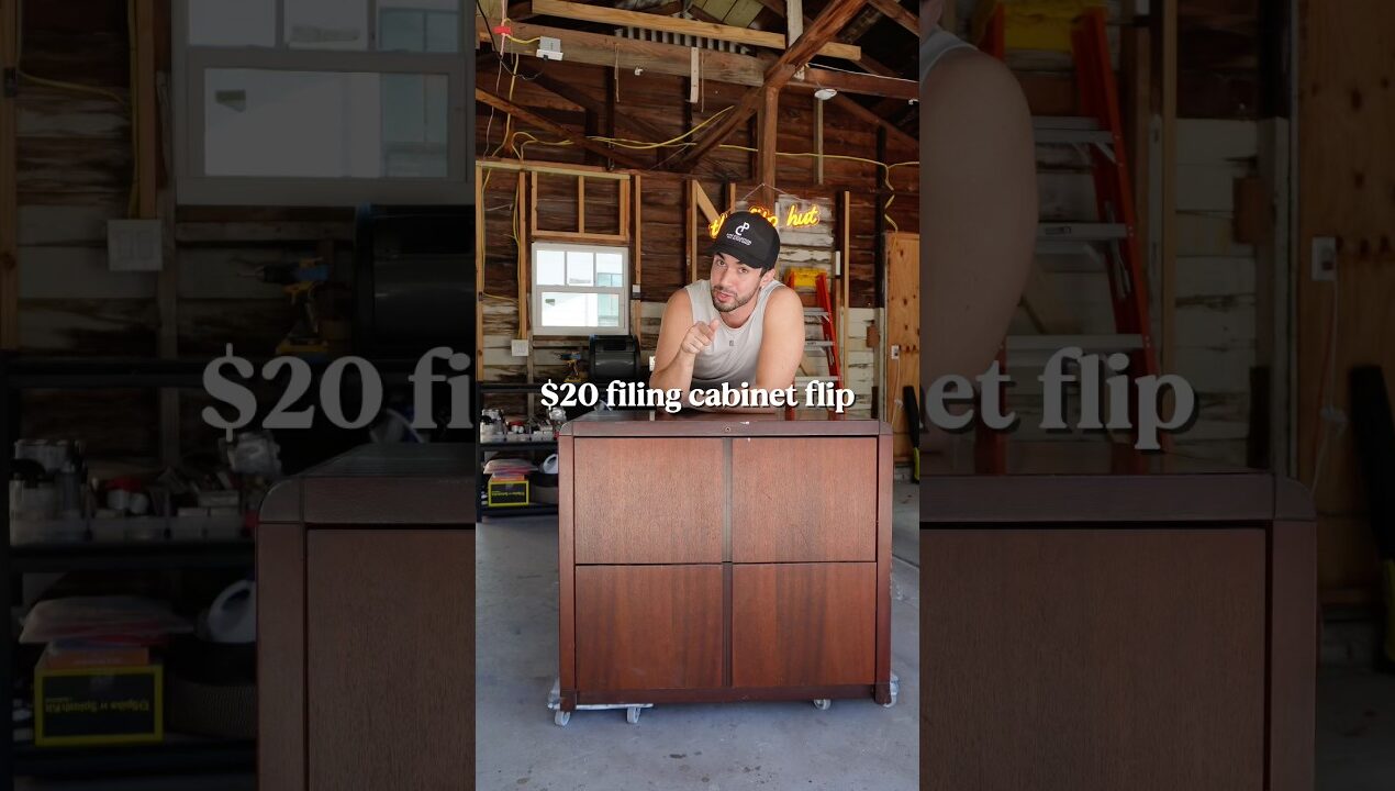 I turned this filing cabinet into some DESIGNER 🤩🛠️🧰 #diy #furnitureflip #thriftflip