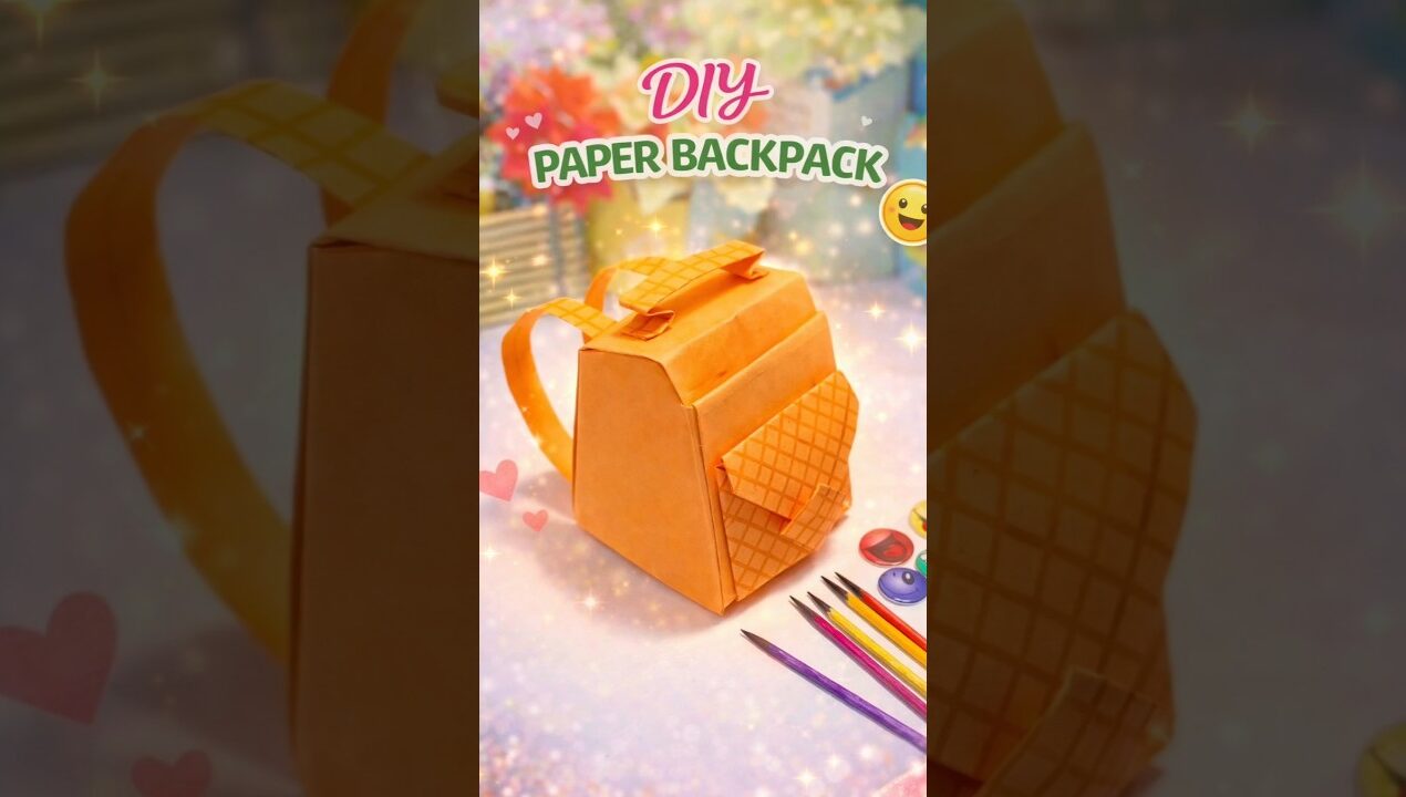 DIY Mini Paper School Bag 🎒 | Easy Craft Idea ✂️ #Shorts