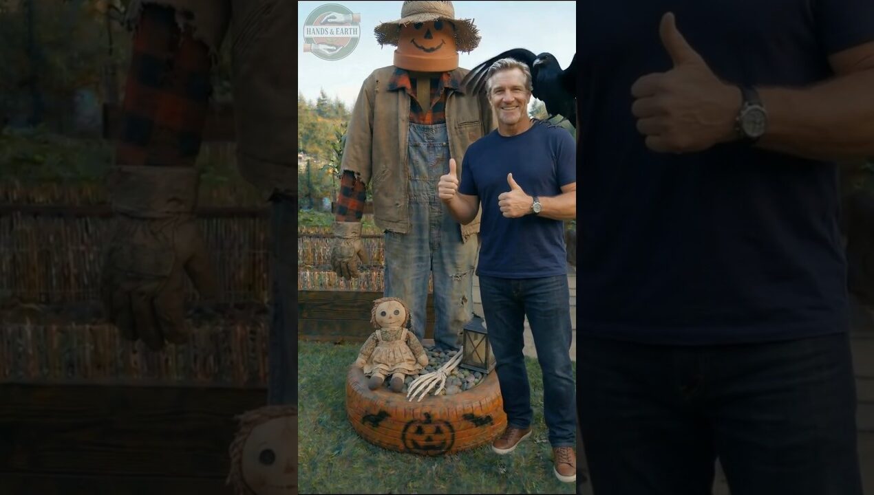 Halloween Scarecrow from an Old Tire! 🎃 Genius DIY Garden Decor Idea #upcycling #diy #scarecrow