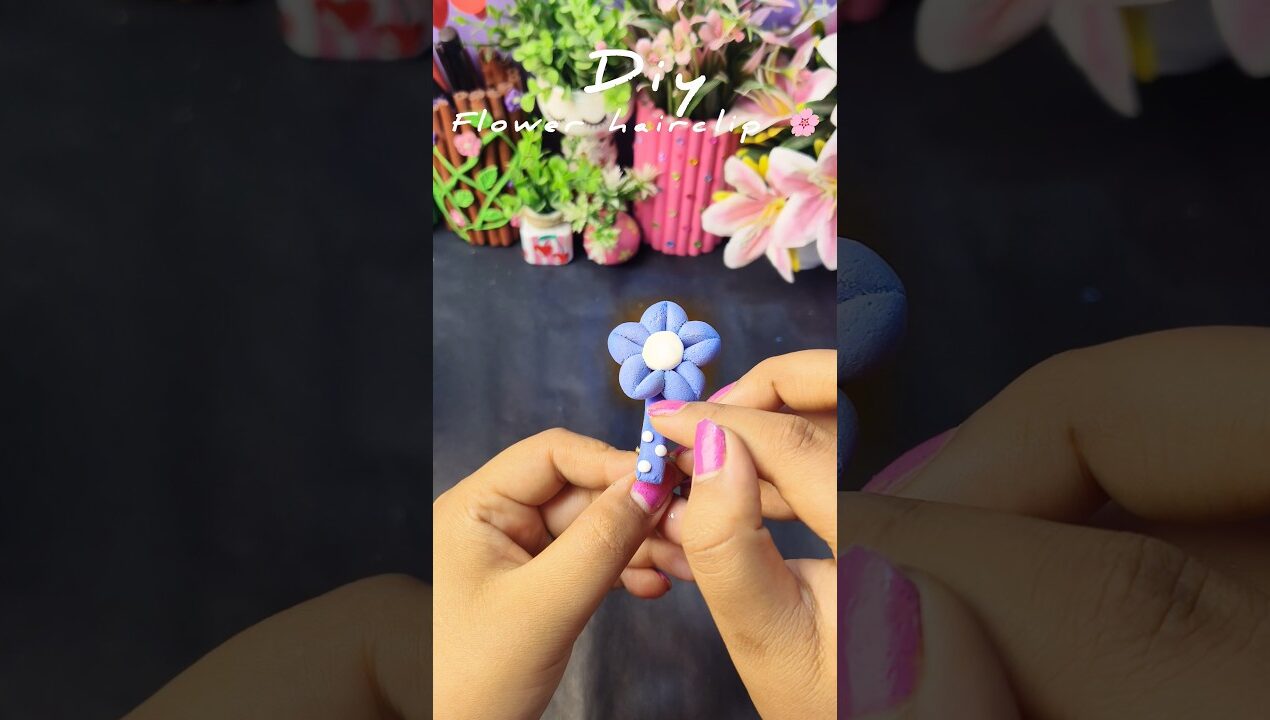 Super clay hairclip 🦋❤️ Diy clay craft #shorts #trending #craft #clay #claycraft #clayart #hairclip