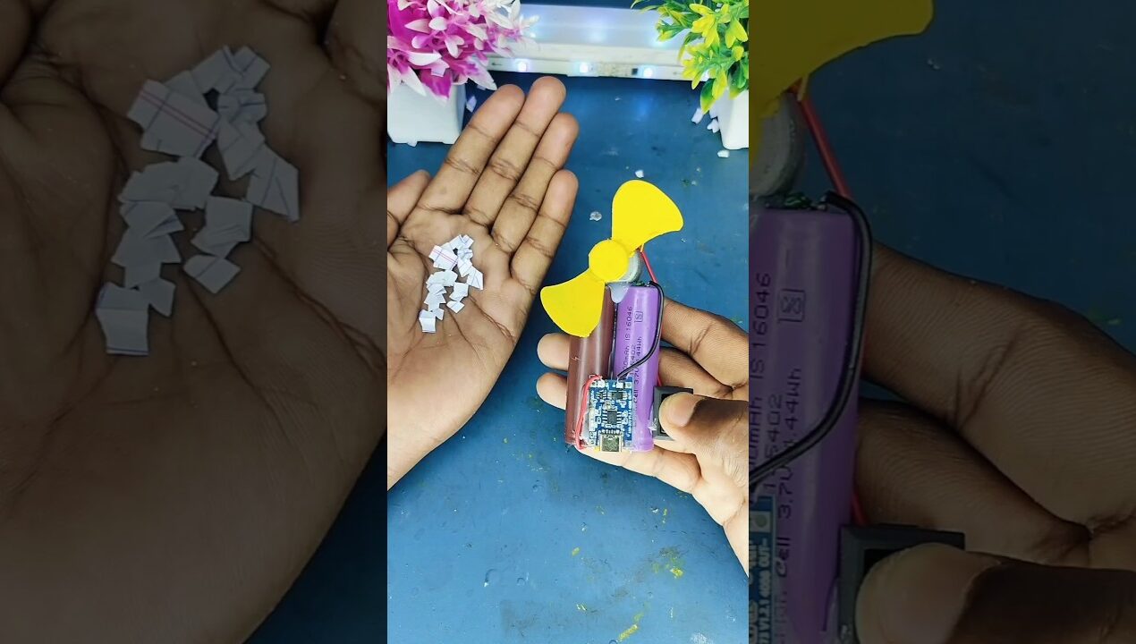 How to make Rechargeable Fan with Lithium Battery🔋😱#viral #diy#viralshort