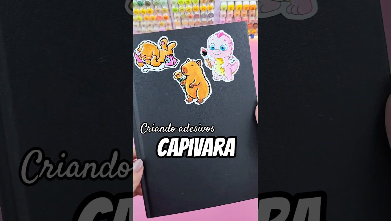 Criando adesivos para o sketchbook novo #coloringbook #art #sticker #diy #sketchbook #capivara