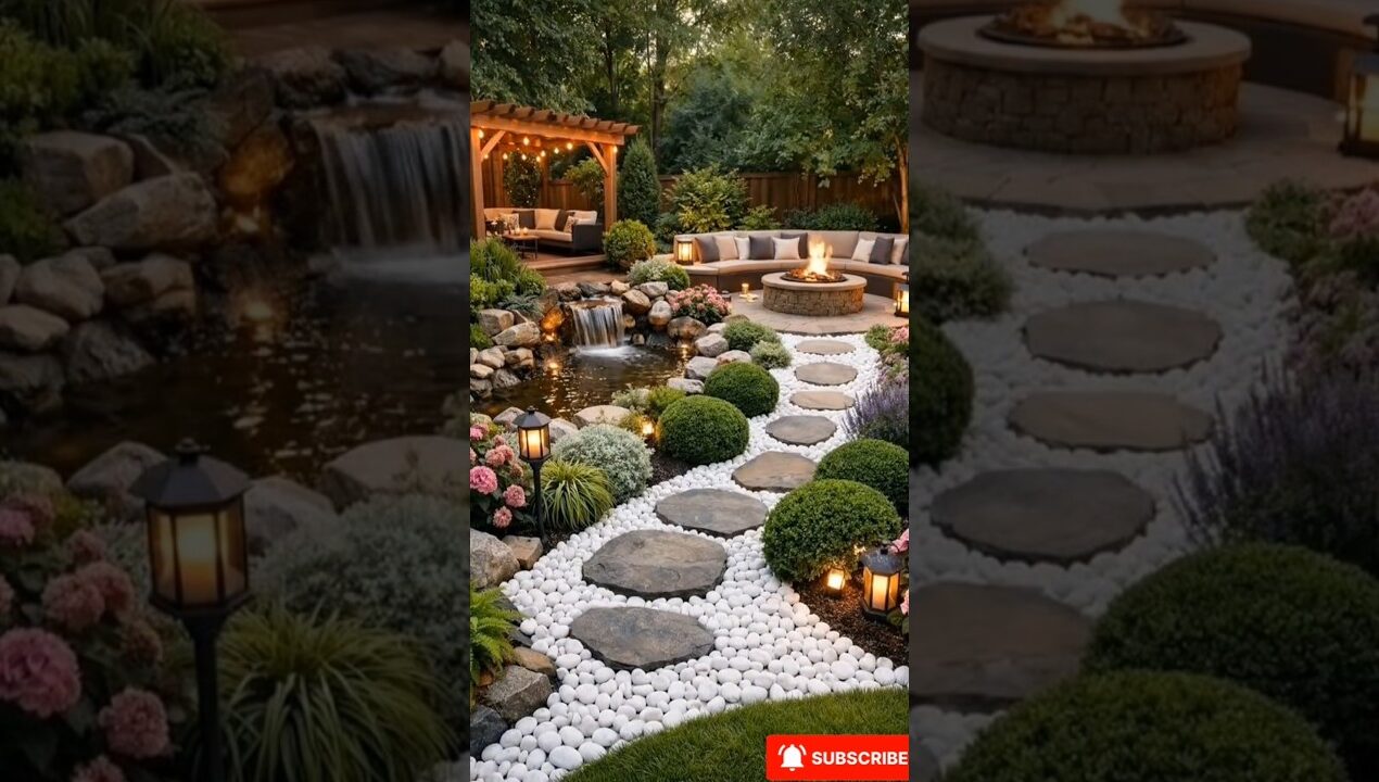 Backyard Zen Foot Spa Transformation | DIY Garden Pebble Walkway Makeover #shorts #tiktok