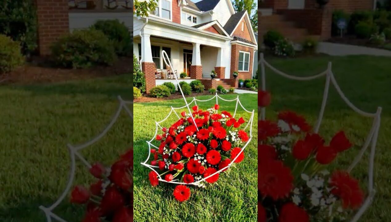 DIY fácil: Transforme um guarda-chuva antigo em uma decoração incrível para o jardim 🌸 ☂️ #shorts