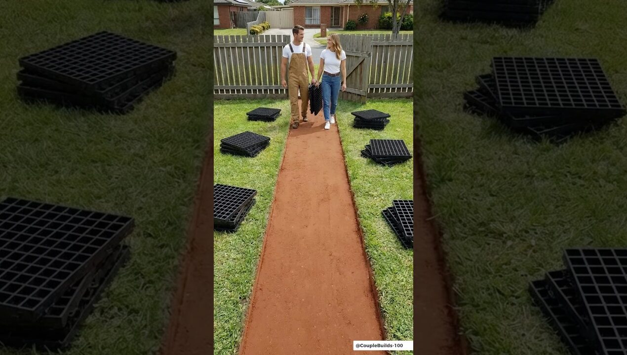 Backyard Walkway Transformation 😍🪨 #DIY #Landscaping #Outdoor #Shorts