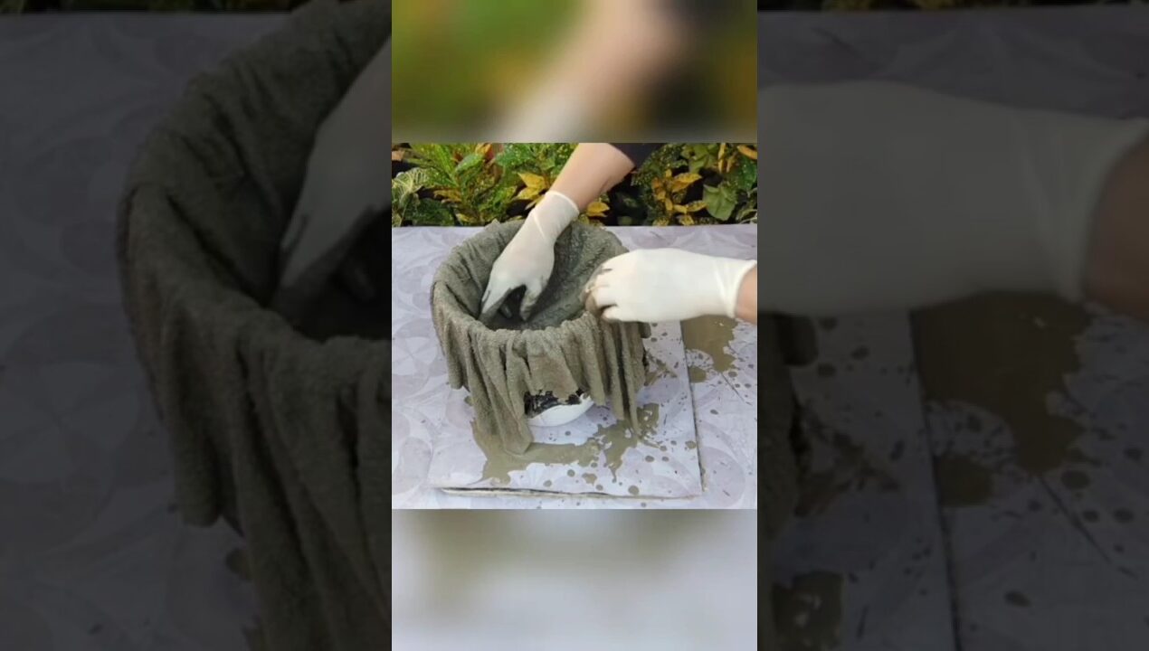 Very Great Ideas From An Old Towel And Cement – Flower Pot Decor #cement #how #shorts