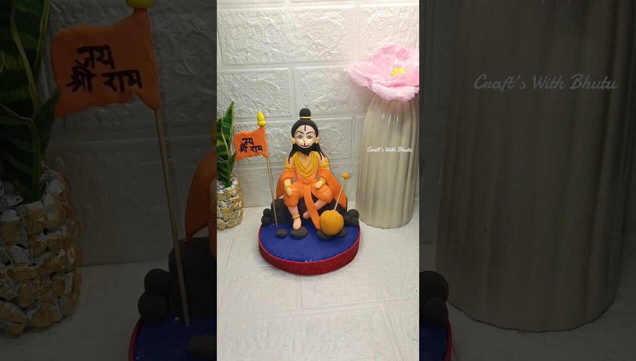 Making Bajrangbali with Clay | DIY Miniature Art 🧡 #hanumanji #clayart #handmade #spiritualart #diy