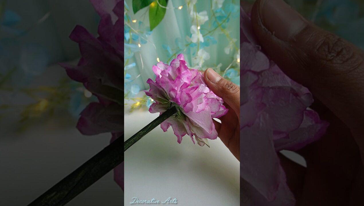 How to Make Aesthetic Rose With Tissue Paper/DIY Flowers Making Ideas/Short/Viral/Craft