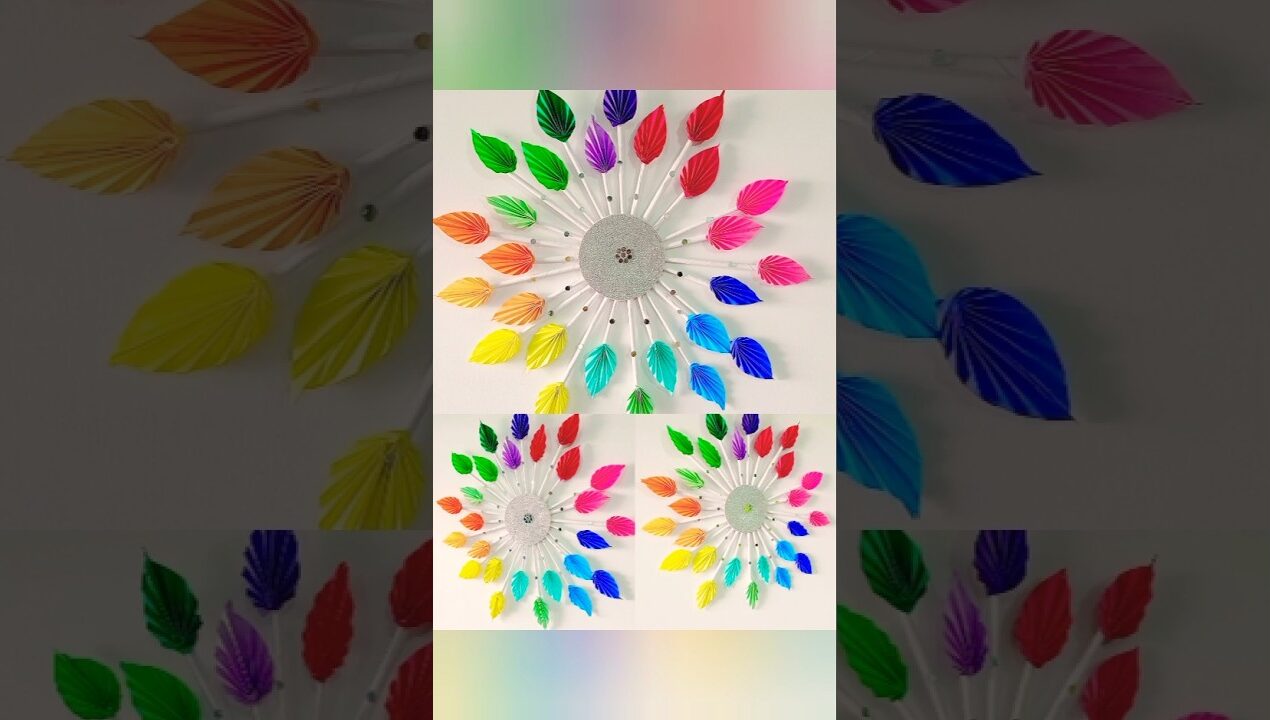 Diy paper wall hanging craft #wallhanging #shortsvideo #youtubeshorts #diy #homedecor