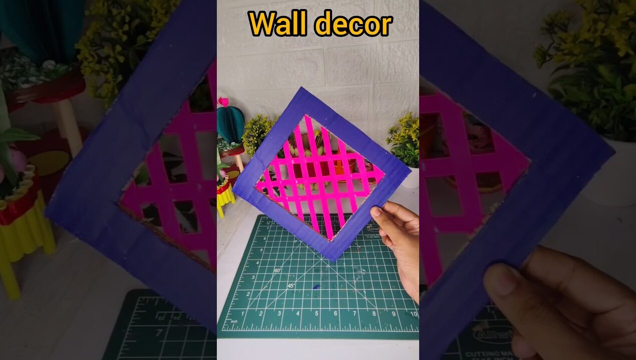 Diy cardboard wall decor ideas#diy #wall #hanging #craft #ideas #shorts