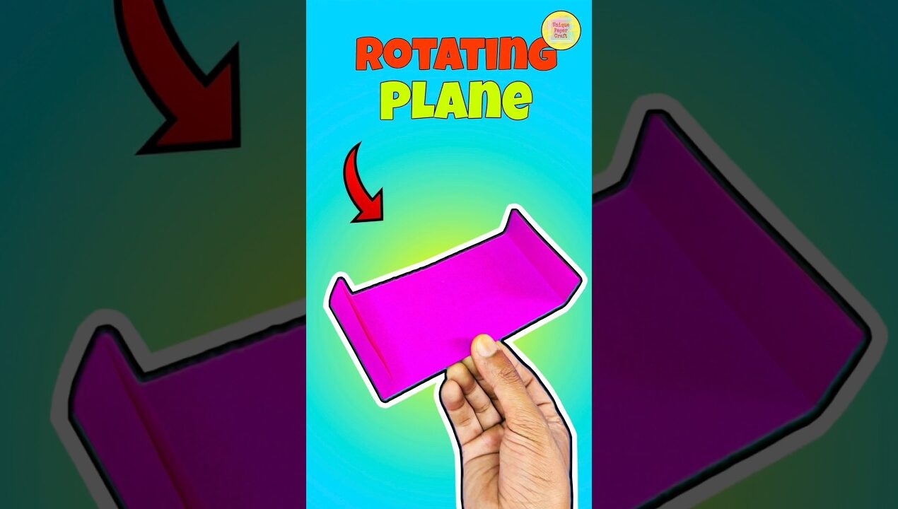 Rotating plane ✈️, how to make paper unique airplane, #shorts #diy #viral