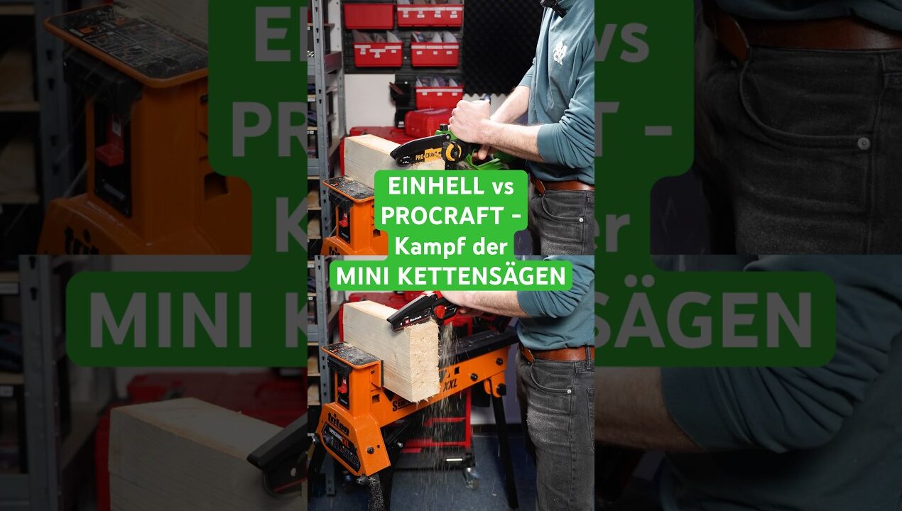 😳 EINHELL vs PROCRAFT! Welche Budget Mini Kettensäge PERFORMT besser? #shorts #diy