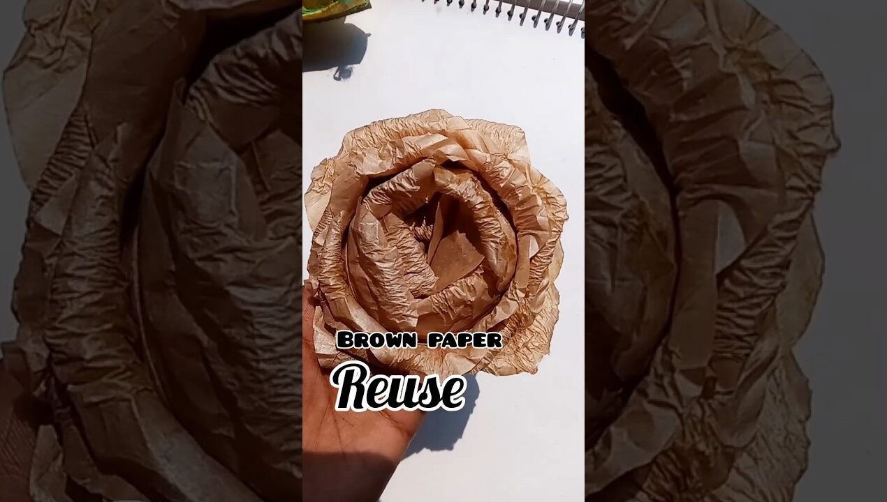 brown paper craft idea #flowers #craft #rose #diy #shorts #youtubeshorts
