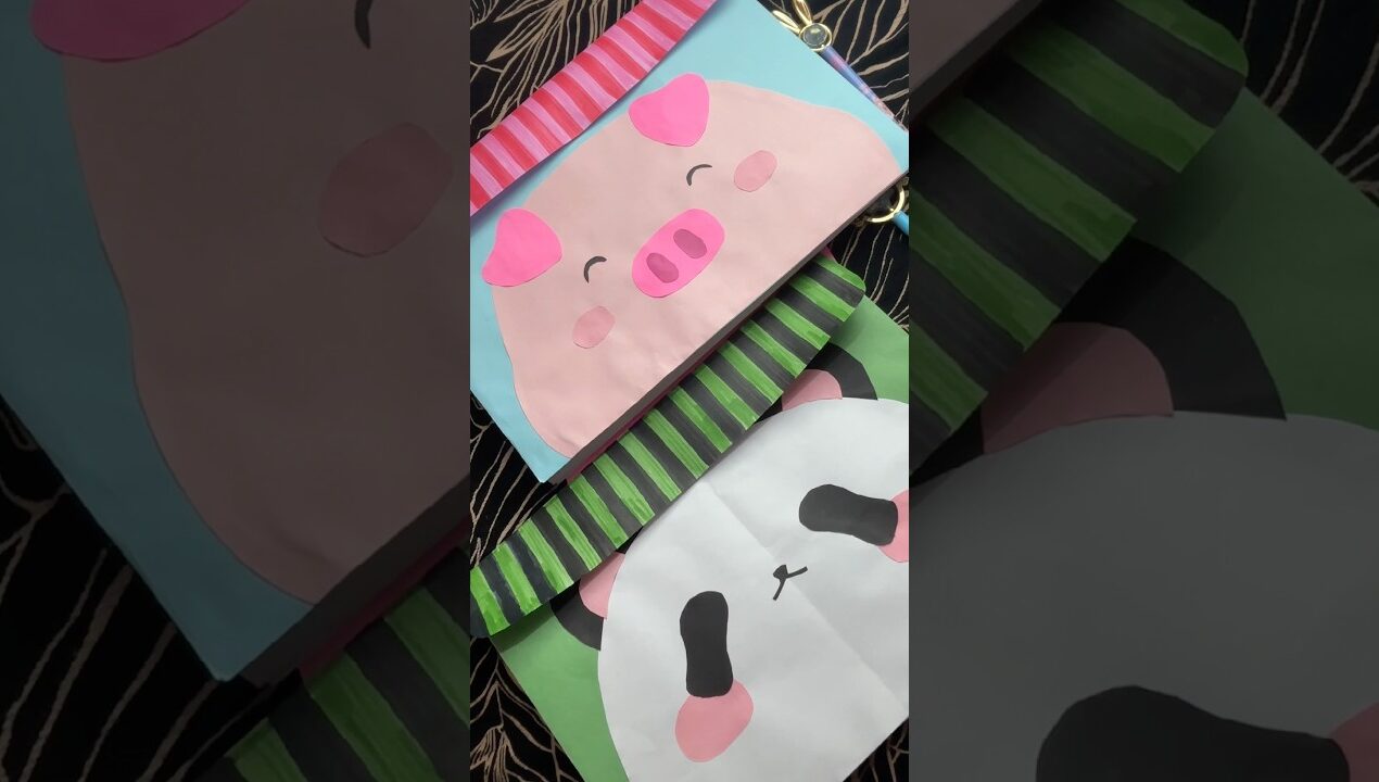 Diy cute folder 🌸 …. With A4 and colour paper #diy #folder #cutefolder #panda #papercraft #craft