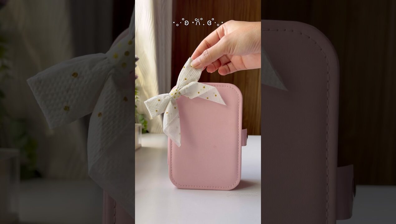 DIY Gift Bow with Tissue Paper #shorts #diy #viralshorts #papercraft #craftideas  #fyp #trending