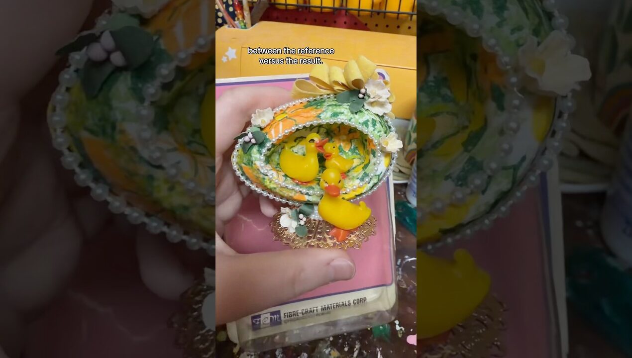Assembling a 70s Easter ornament kit 🐣 #diy #vintage