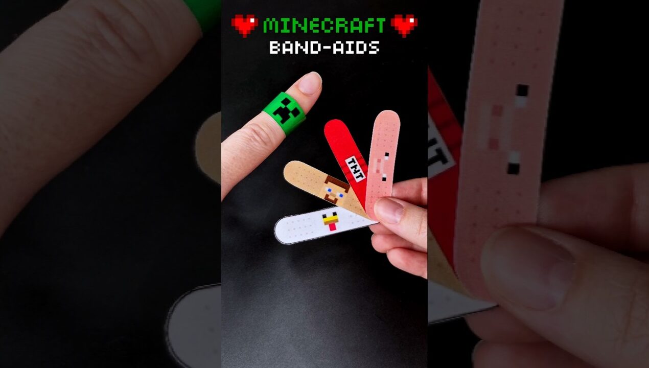 DIY Minecraft Creeper Paper Band-Aids That Will Amaze You! 🩹💚 #diy #papercraft