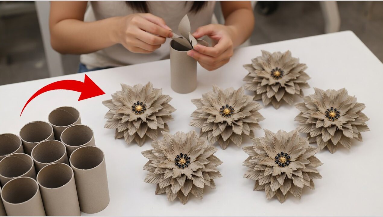 🤩 Flowers made from Toilet Paper Rolls/DIY Easy Decorations