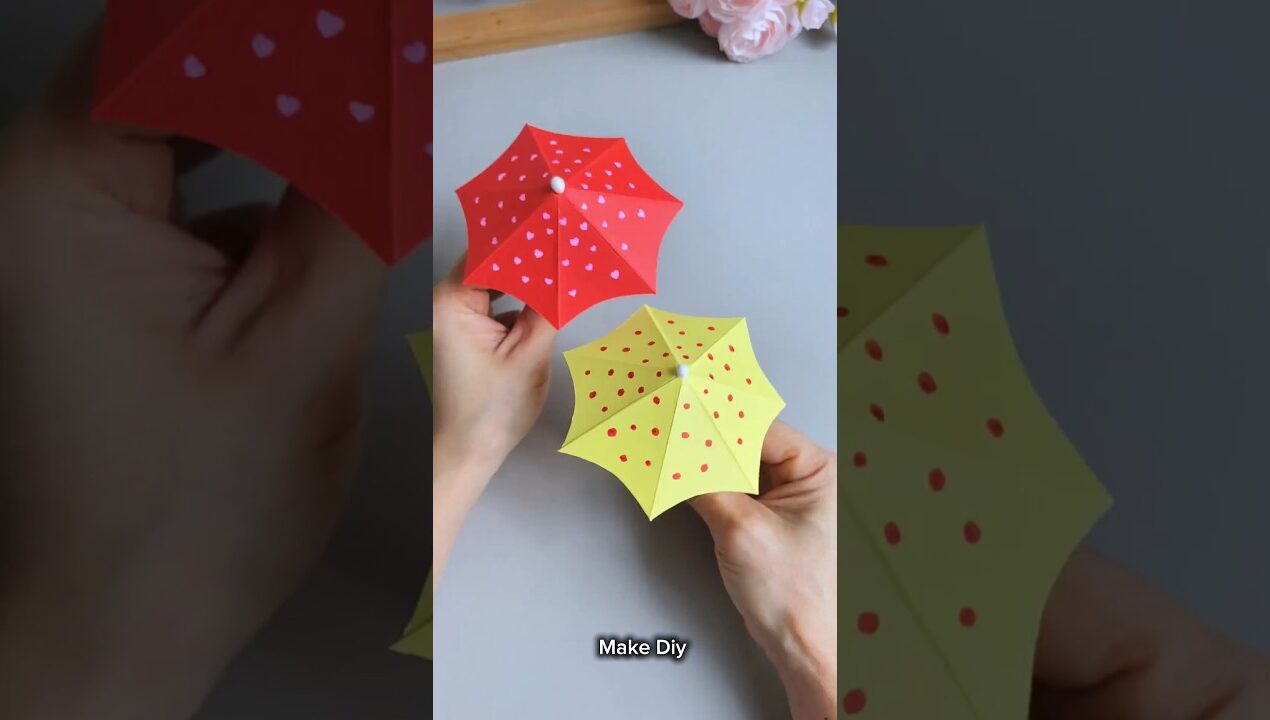 How to Make Paper Umbrella ☂️ | Easy DIY Mini Umbrella Craft in 2 Minutes #Shorts #viralshorts