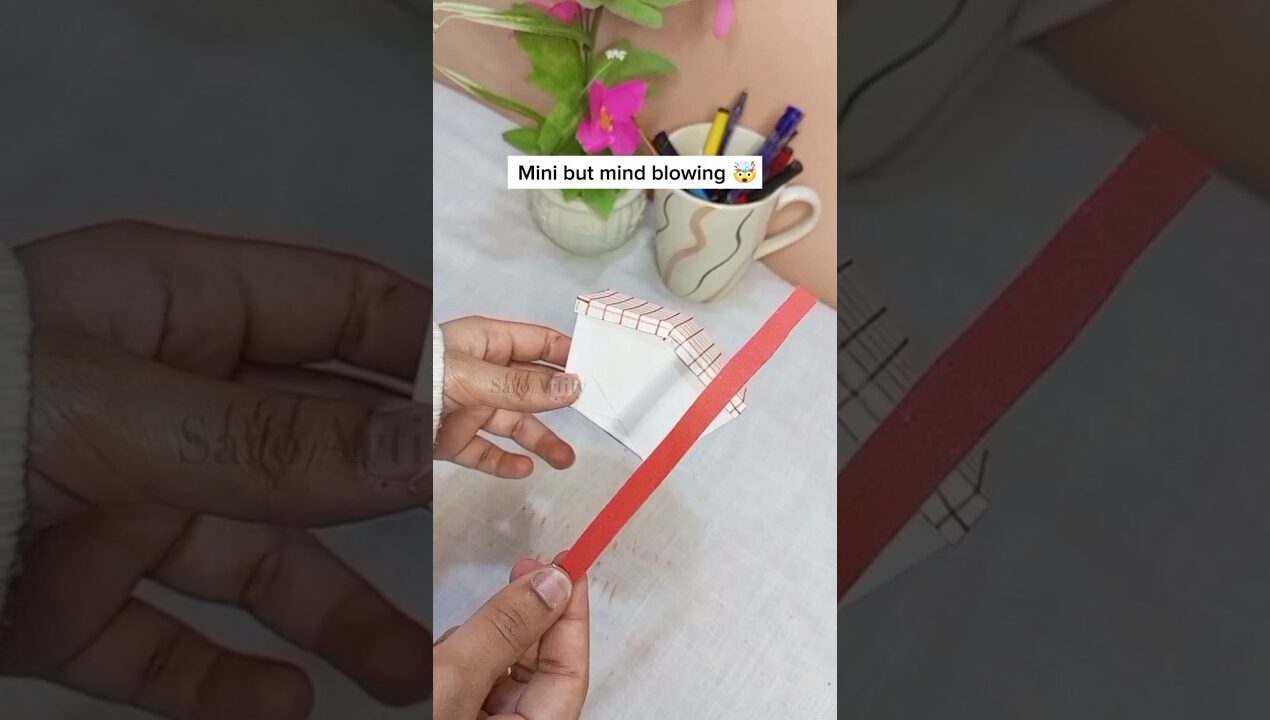 DIY Mini Paper Basket 😳🧺 #saroartify #shorts
