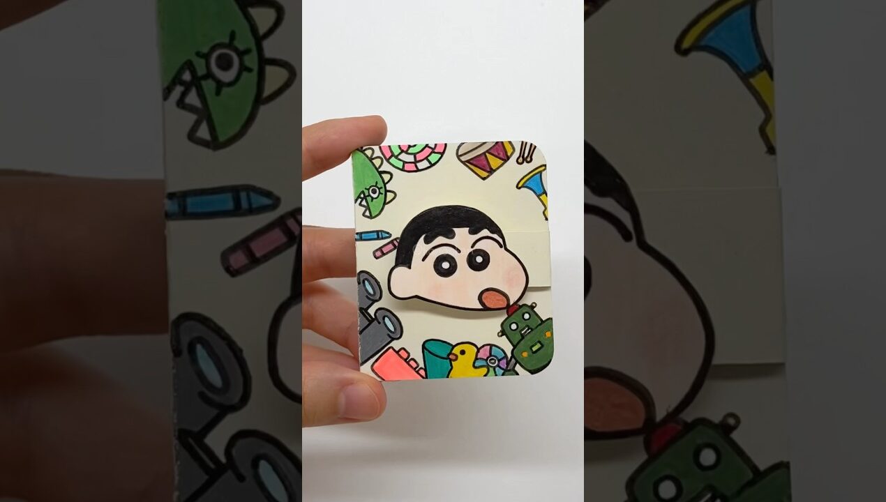 DIY Shinchan Mini Sticker Book | Fun Paper Craft Ideas! #papercraft #shinchan #shorts