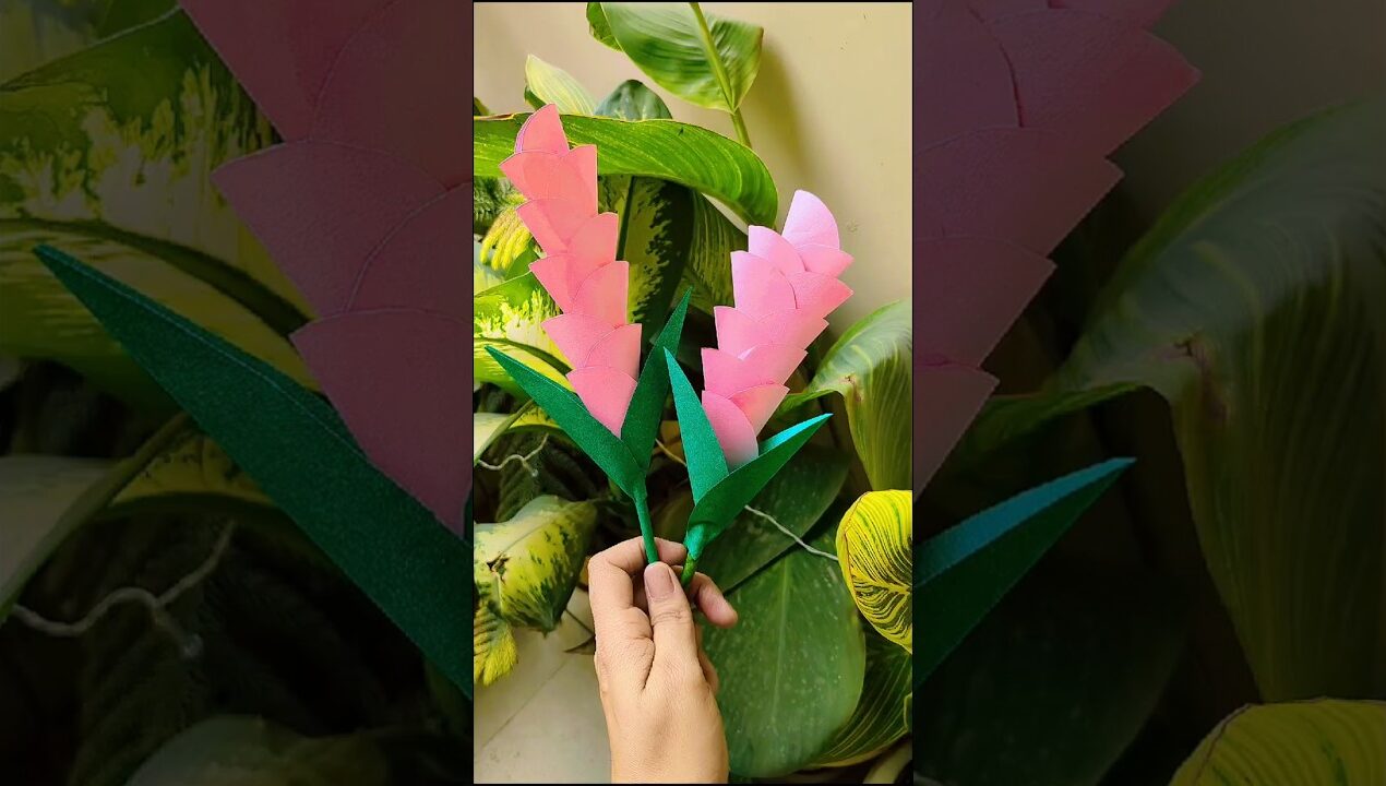 Aesthetic paper flower/ beautiful craft💫 #easydiy #papercraft #ytshorts #flowers #diy#reels#trending