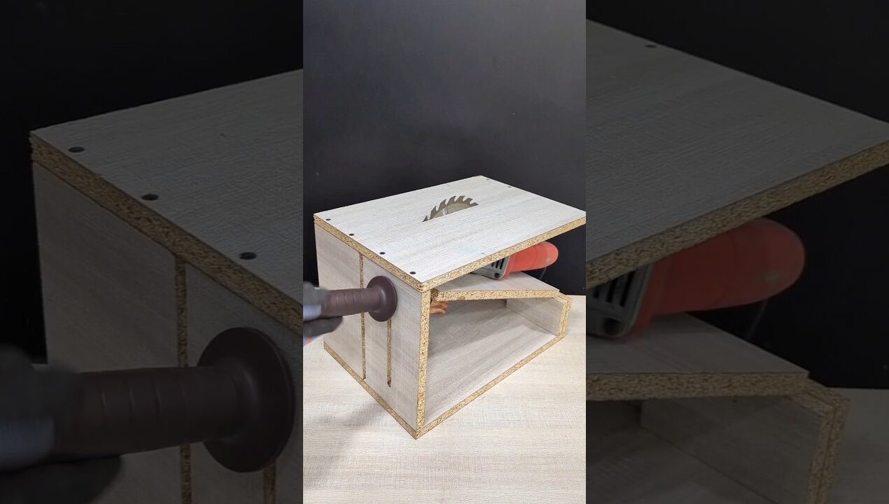DIY Homemade Angle Grinder Table Saw #shorts #tips