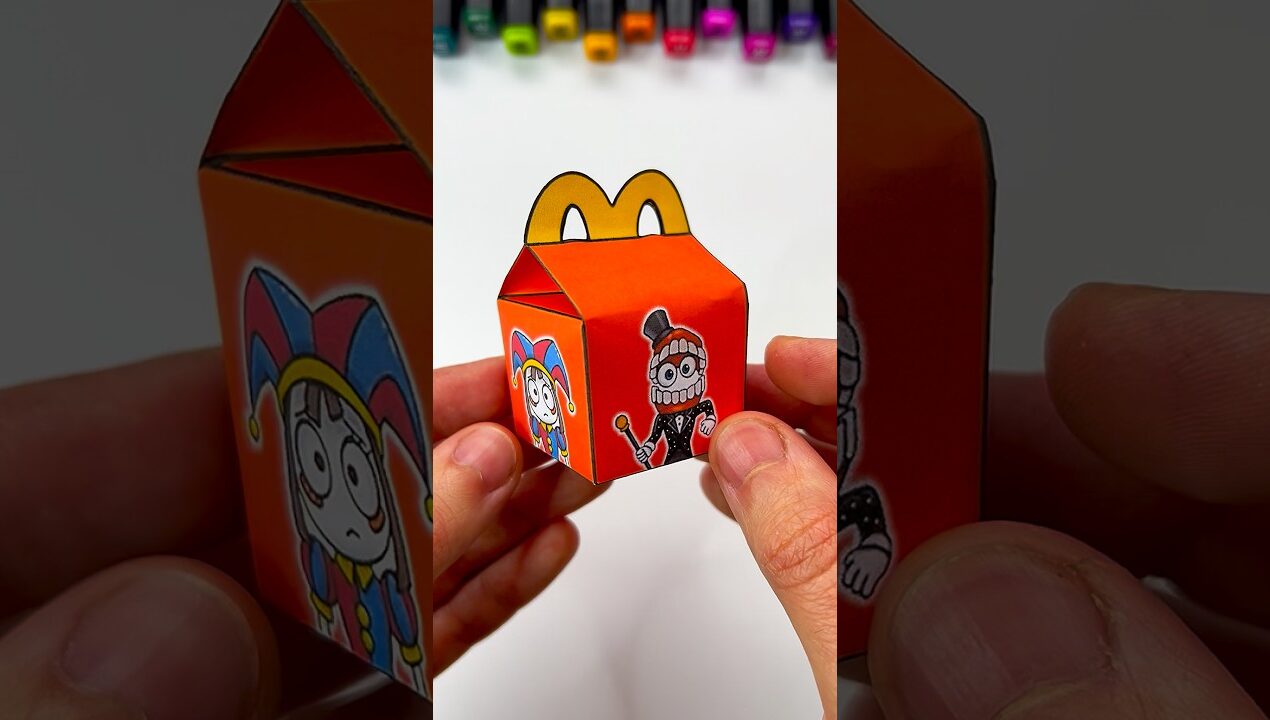 DIY McDonald’s The Amazing Digital Circus Happy Meal | Paper Craft Ideas #shorts #papercraft