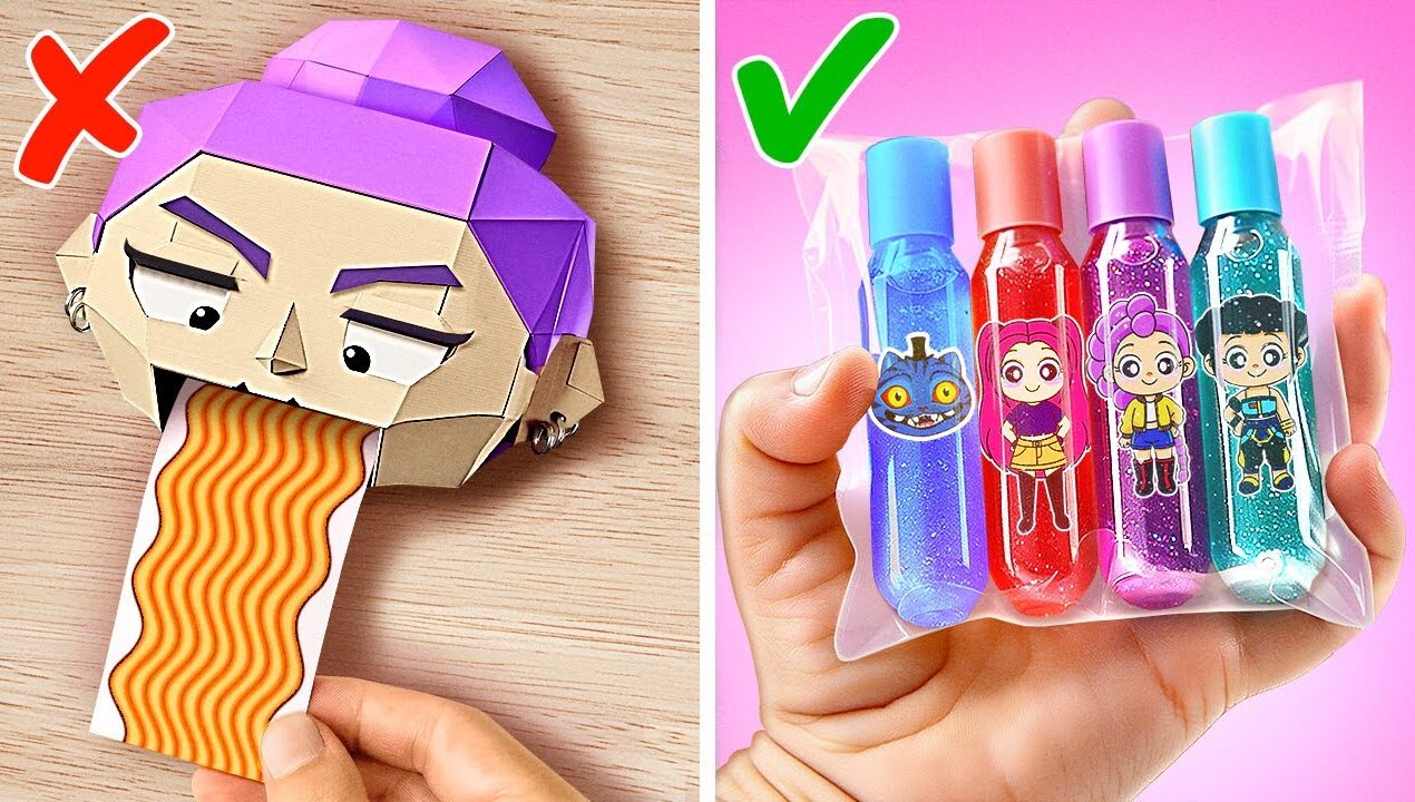 DIY Study Vibe Supplies ✨📚 Adorable K-Pop Demon Hunters Cardboard Crafts