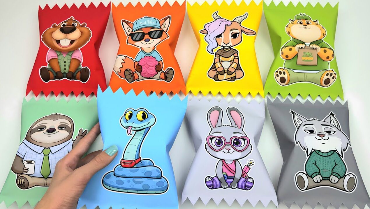 🌈Paper DIY🌈 Cute ZOOTOPIA 2 Candy Blind Bag Unboxing! 🦊🐰 | ASMR | Tombi Asmr